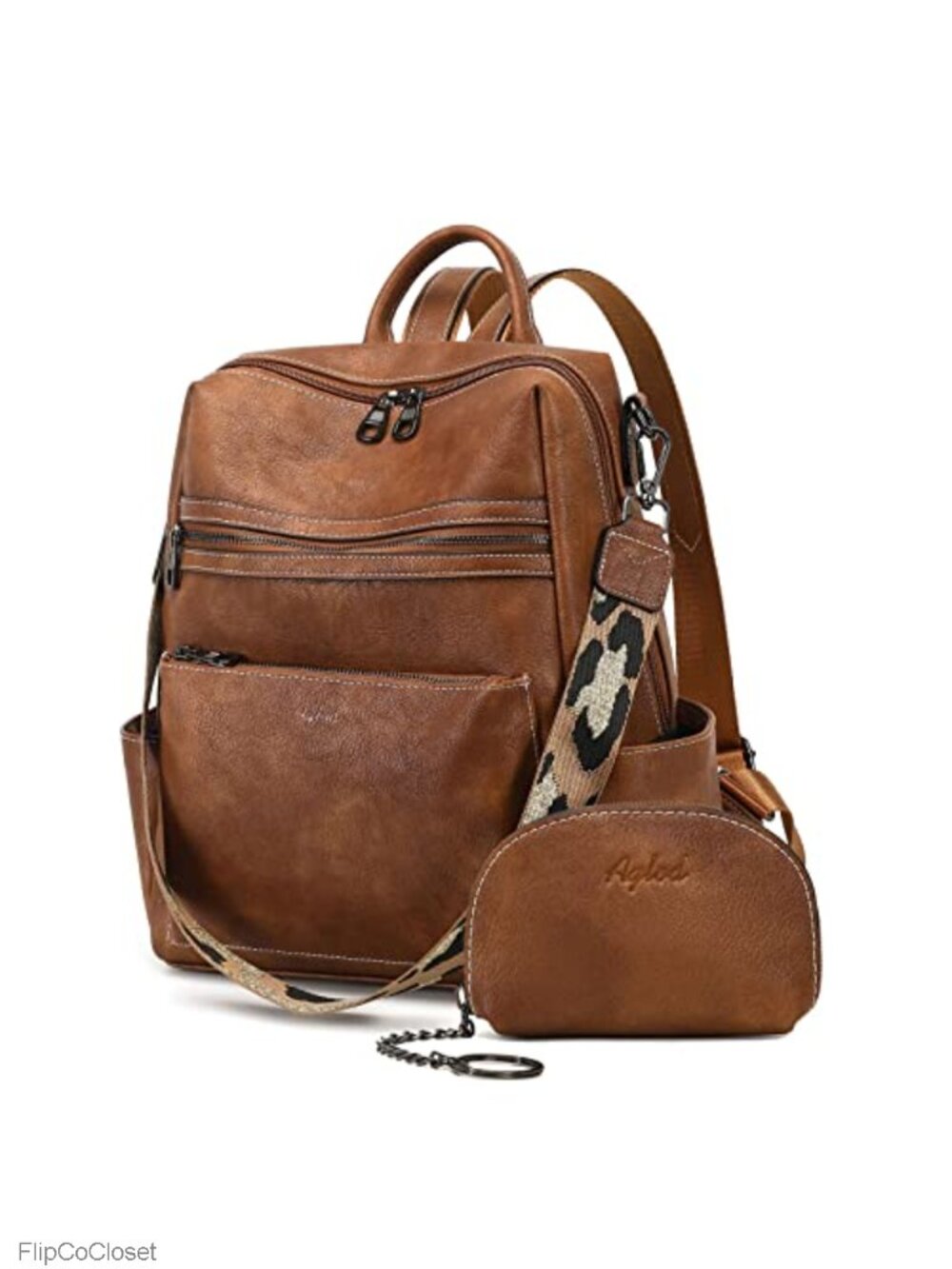 Faux Leather Backpack Purse Women Anti-Theft Convertible Shoulder Bag Travel